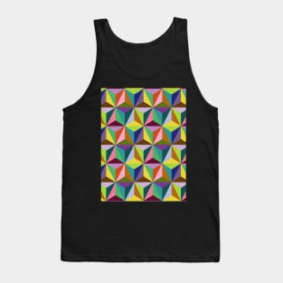 Colorful Geometric Triangles Pattern Tank Top